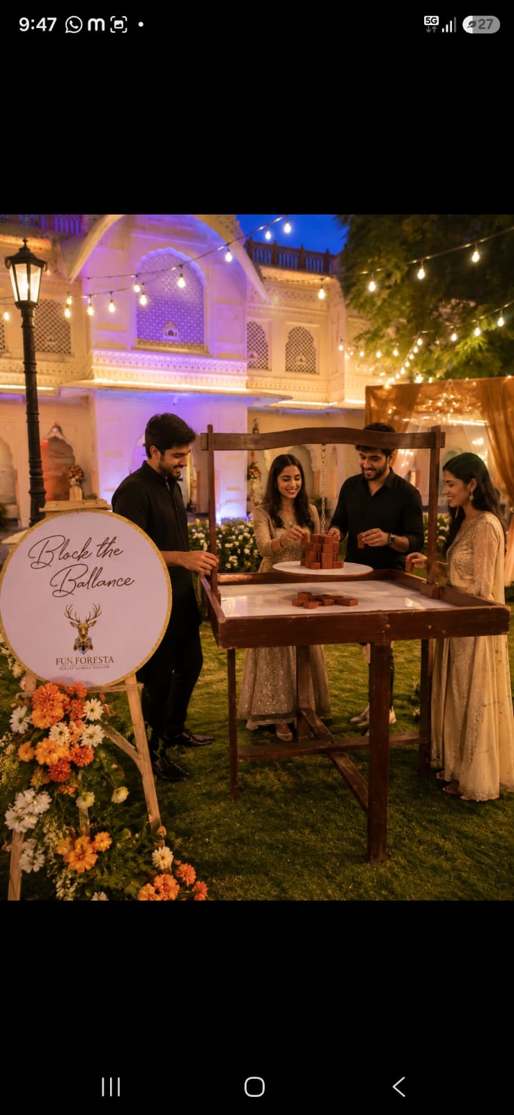 Block the Balance Wedding Lawn Game Pushkar