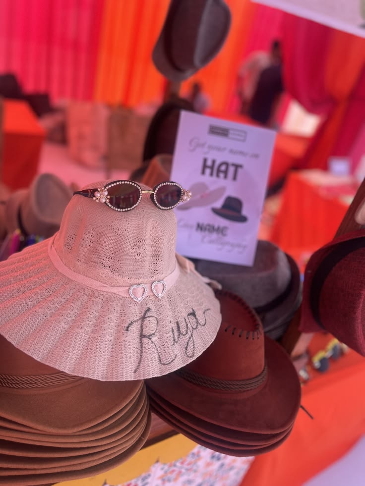 Live Calligraphy Sun Hat Customizer Pool Party Pushkar