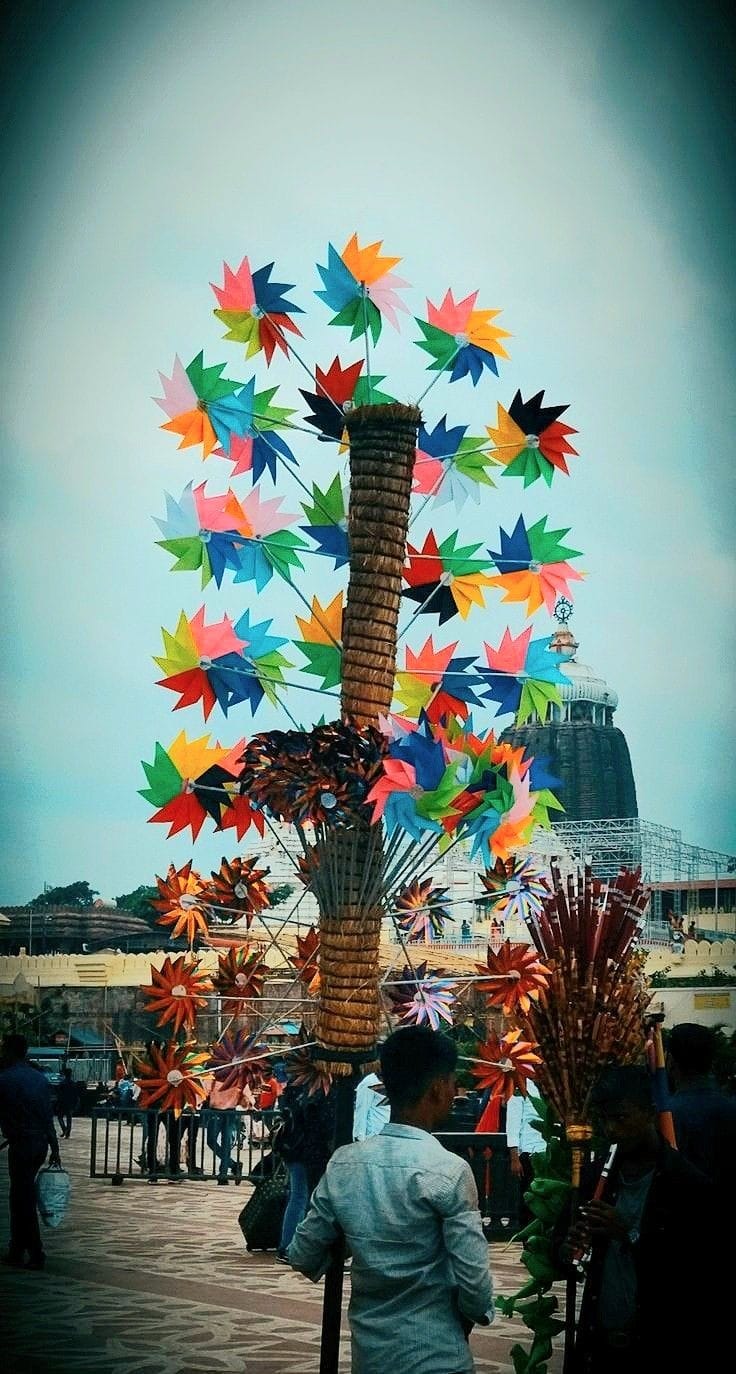 Multicolor Spinning Pinwheel Display Installation Pushkar