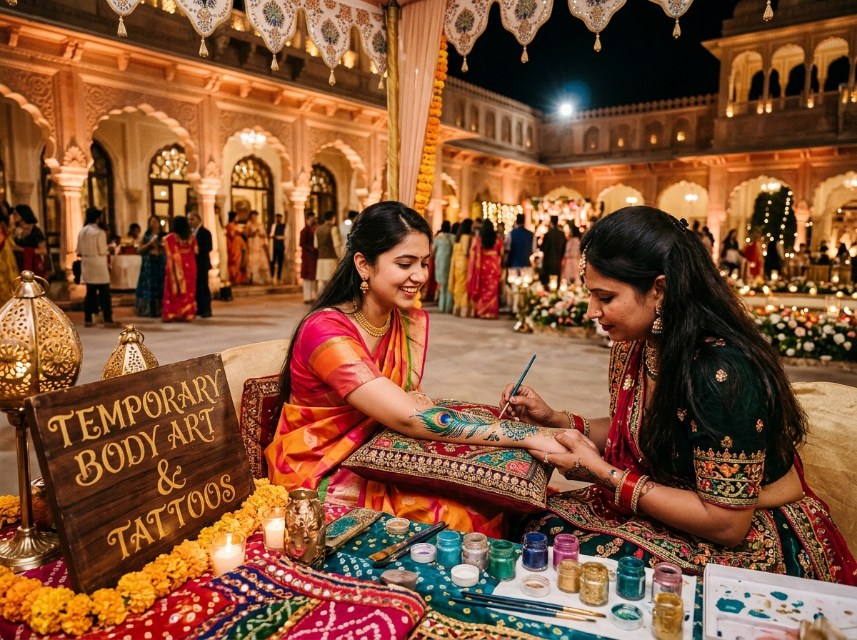 Live Temporary Tattoo Artist Wedding Station