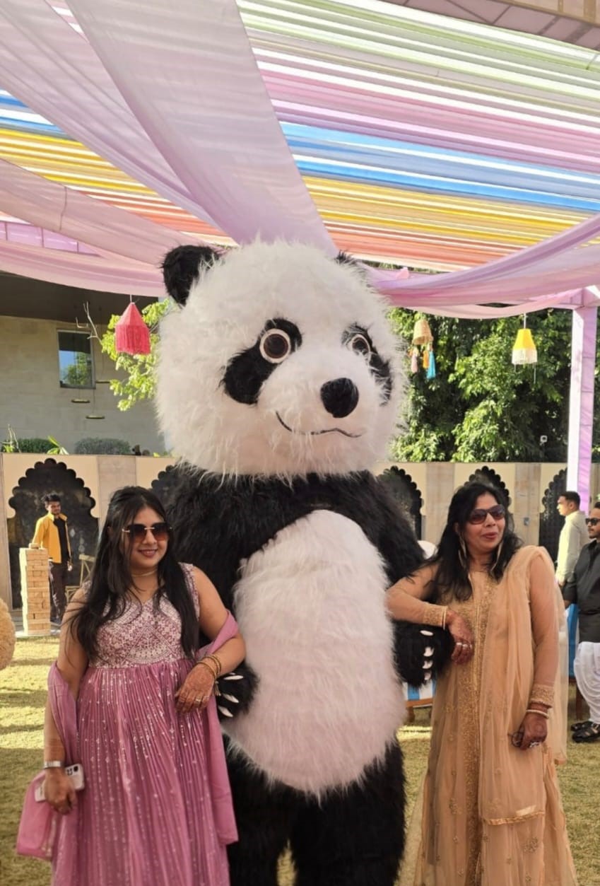 Giant Panda Character Mascot Walkabout Pushkar