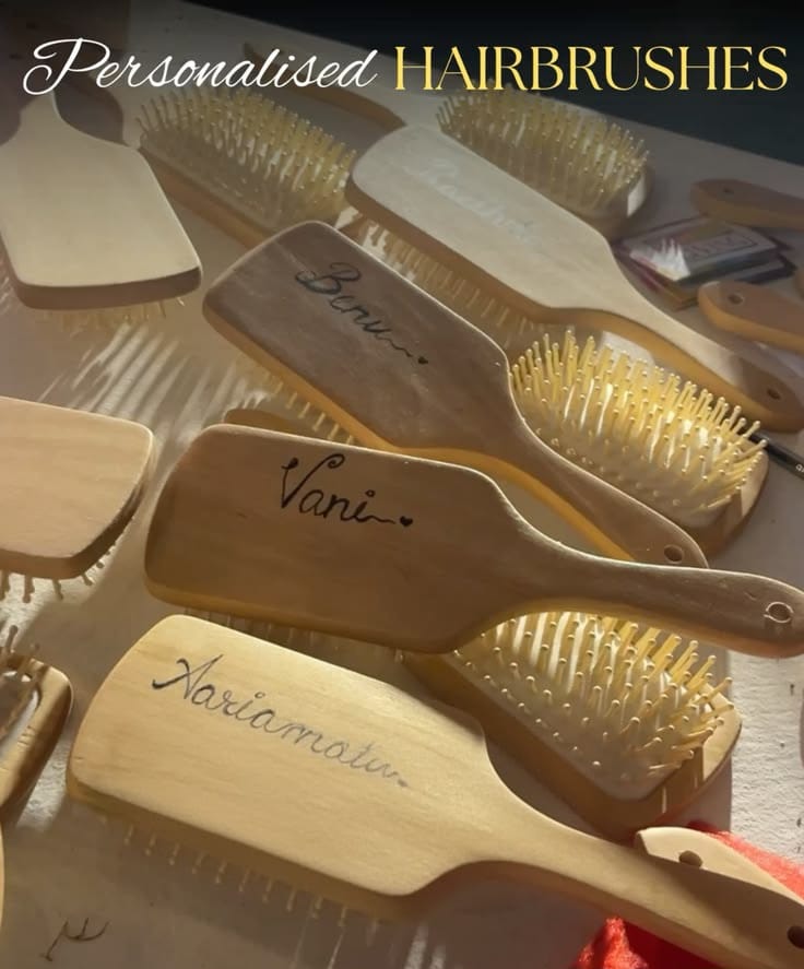 Personalized Wooden Hairbrushes Live Station Pushkar